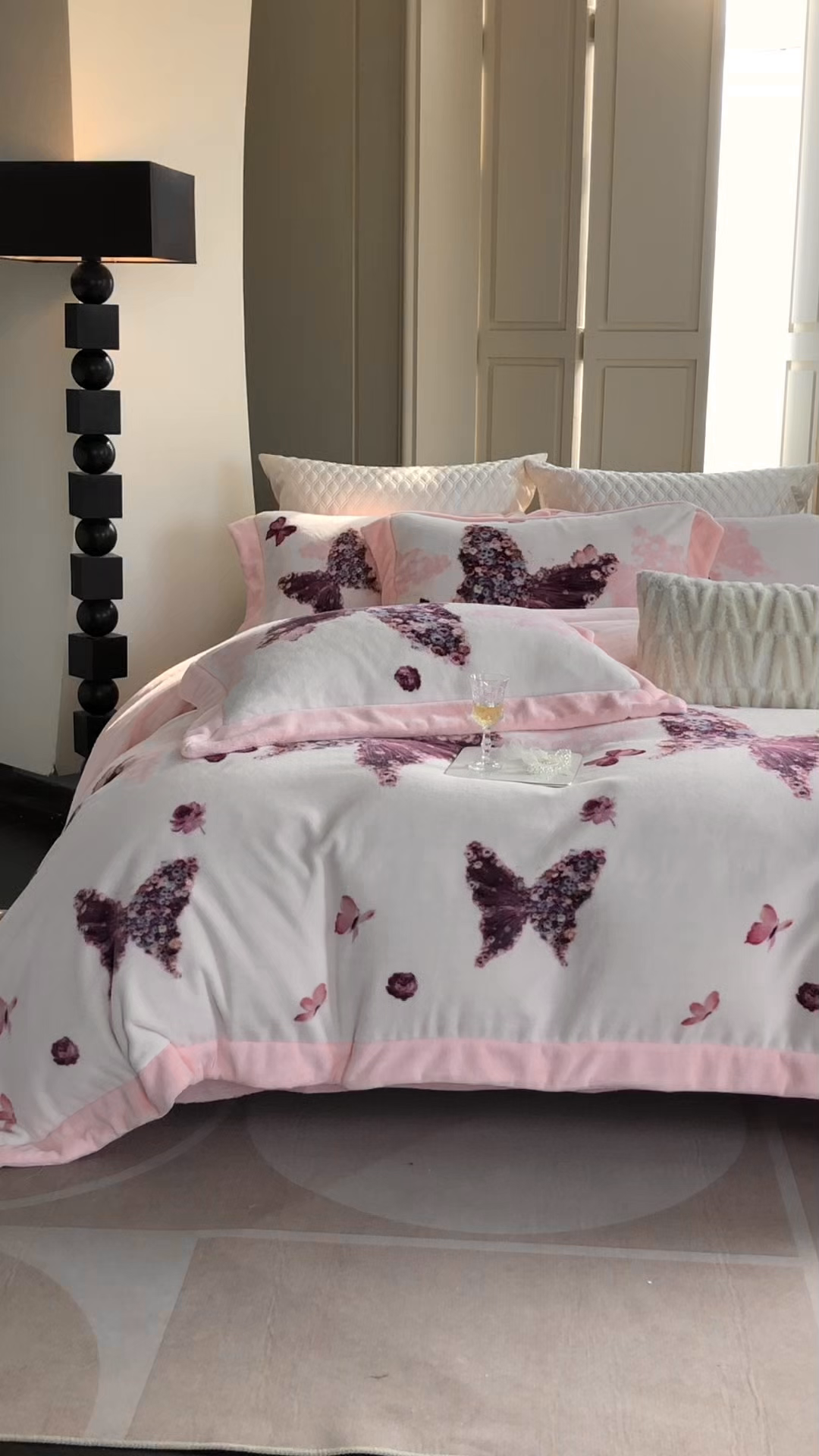 91家纺网 家纺一手货源 找家纺 （总）馨蕊 2025新款意大利进口煦暖绒拼角工艺秋冬轻奢煦暖绒系列四件套-绒澜心 会员-10【券后控价338/358】