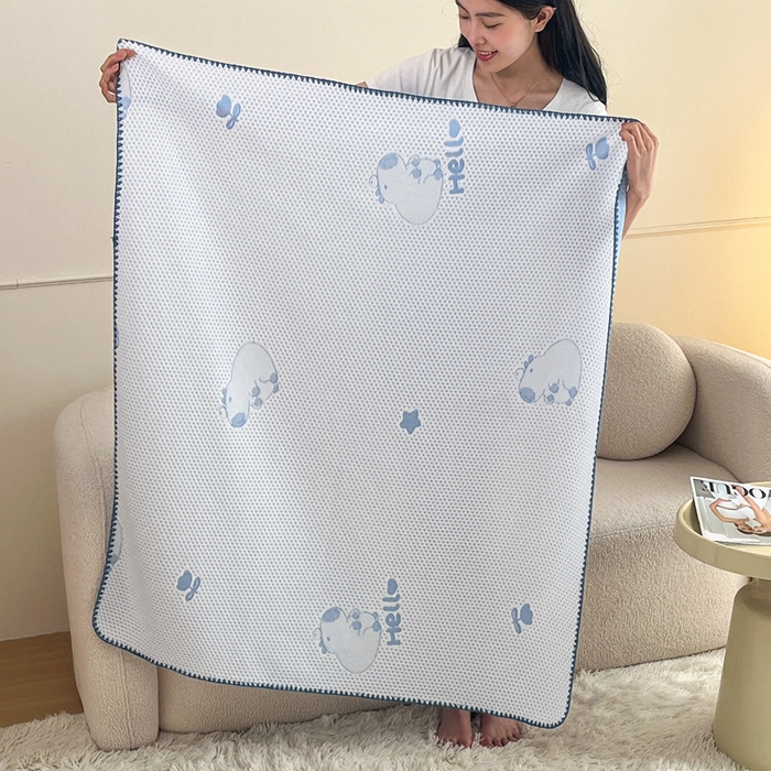 2026新款凉感午休毯午睡毯毯子 卡皮巴拉蓝