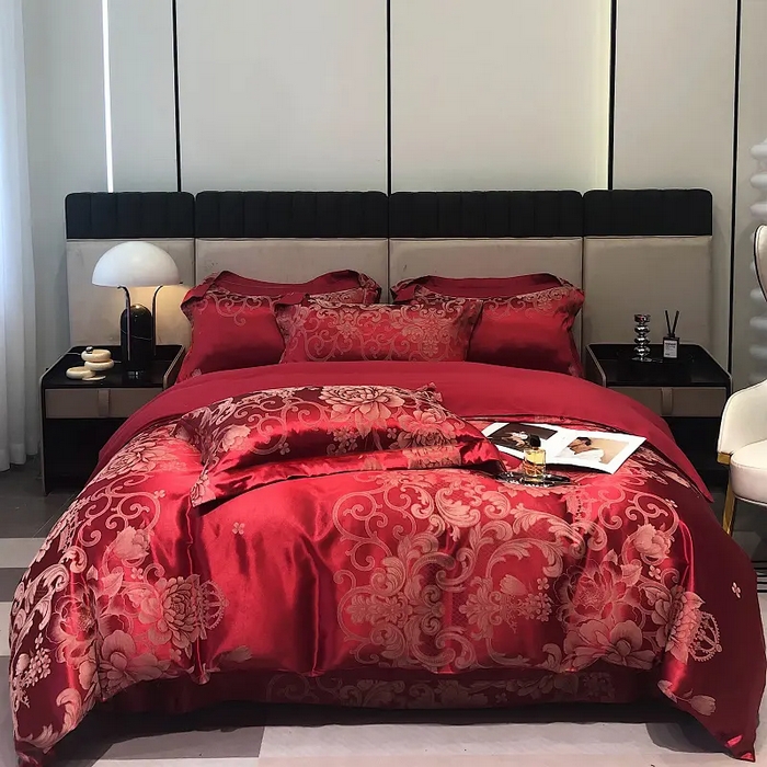 91家纺网 家纺一手货源 找家纺 （总）七夜居 2025新款直播爆款欧式轻奢贡缎提花磨毛四件套