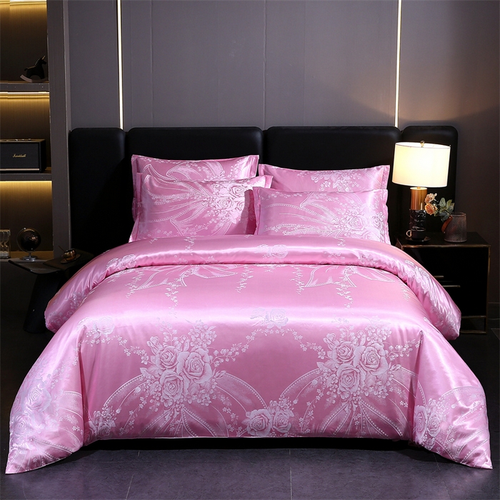 91家纺网 家纺一手货源 找家纺 七夜居 2026新款直播爆款欧式轻奢贡缎提花磨毛四件套 公主的婚礼