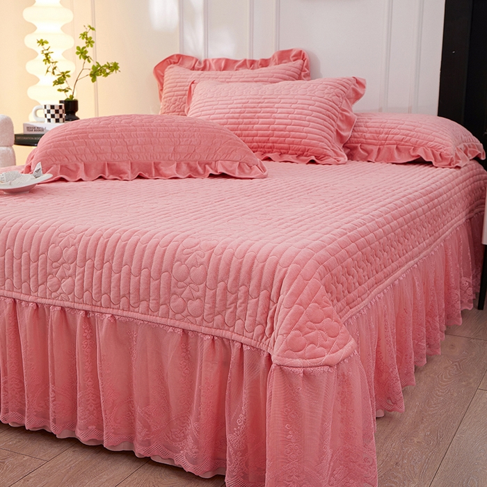 91家纺网 家纺一手货源 找家纺 （总）程百万家纺 2025新款A类婴儿绒夹棉加厚床裙床盖