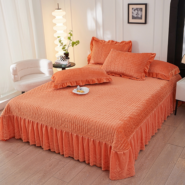 91家纺网 家纺一手货源 找家纺 （总）程百万家纺 2025新款A类婴儿绒夹棉加厚床裙床盖