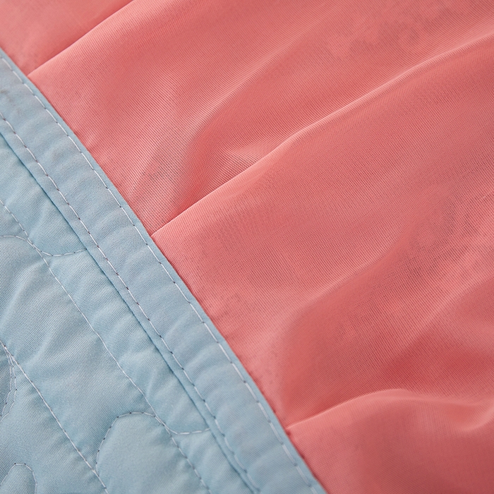 91家纺网 家纺一手货源 找家纺 程百万家纺 2025新款A类婴儿绒夹棉加厚床裙床盖 桃粉