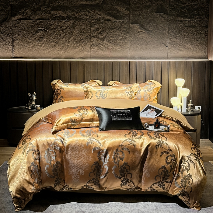 91家纺网 家纺一手货源 找家纺 七夜居 2025新款直播爆款欧式轻奢贡缎提花磨毛四件套 凯瑟琳