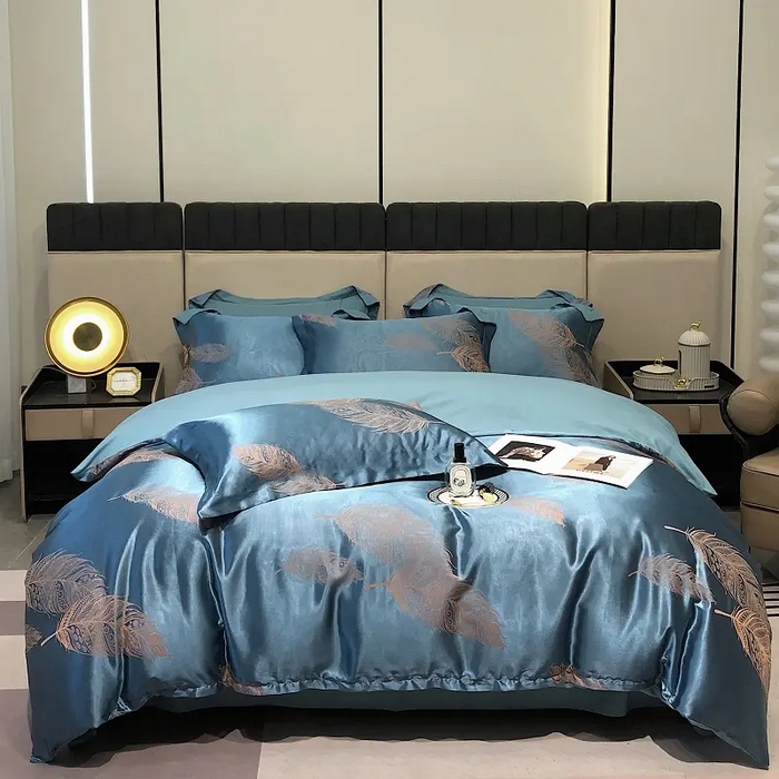 91家纺网 家纺一手货源 找家纺 七夜居 2025新款直播爆款欧式轻奢贡缎提花磨毛四件套 梦