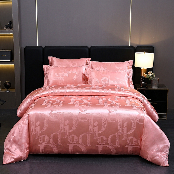 91家纺网 家纺一手货源 找家纺 七夜居 2025新款直播爆款欧式轻奢贡缎提花磨毛四件套 暮光之城-豆沙