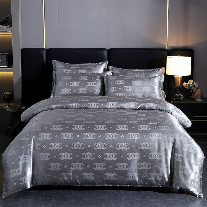 91家纺网 家纺一手货源 找家纺 七夜居 2025新款直播爆款欧式轻奢贡缎提花磨毛四件套 倾城一灰