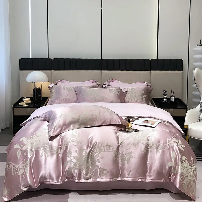 91家纺网 家纺一手货源 找家纺 七夜居 2025新款直播爆款欧式轻奢贡缎提花磨毛四件套 婉婉