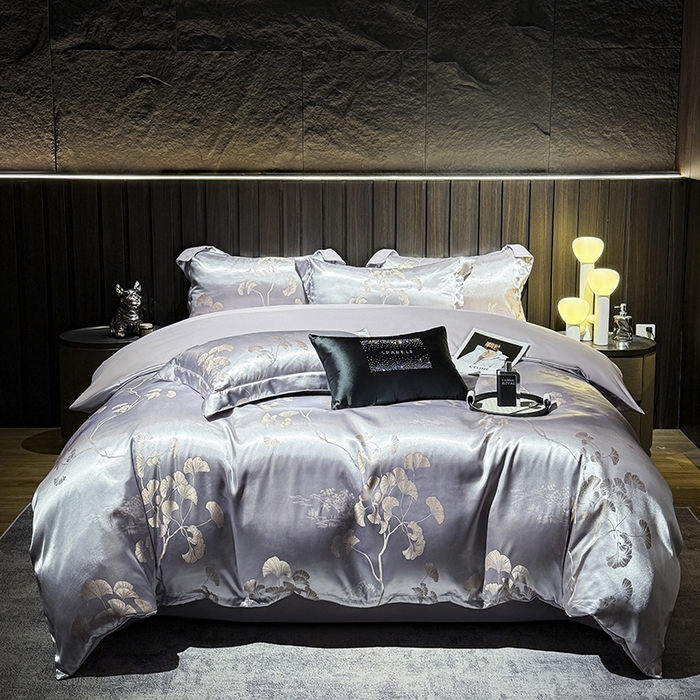 91家纺网 家纺一手货源 找家纺 七夜居 2025新款直播爆款欧式轻奢贡缎提花磨毛四件套 摇曳生香