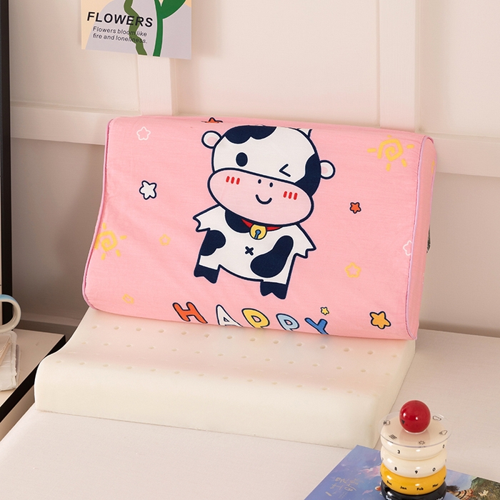 91家纺网 家纺一手货源 找家纺 七夜居 2026新款开学季儿童纯棉记忆棉枕芯全棉可拆洗学生宿舍枕头幼儿园宝宝枕 枕头枕芯 萌趣奶牛