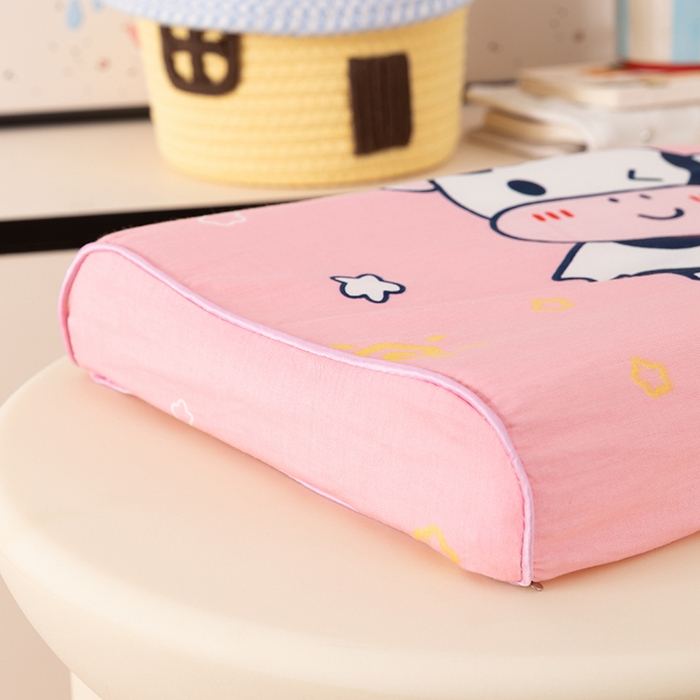 91家纺网 家纺一手货源 找家纺 七夜居 2026新款开学季儿童纯棉记忆棉枕芯全棉可拆洗学生宿舍枕头幼儿园宝宝枕 枕头枕芯 萌趣奶牛