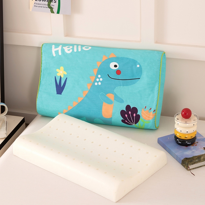 91家纺网 家纺一手货源 找家纺 七夜居 2026新款开学季儿童纯棉记忆棉枕芯全棉可拆洗学生宿舍枕头幼儿园宝宝枕 枕头枕芯 小恐龙