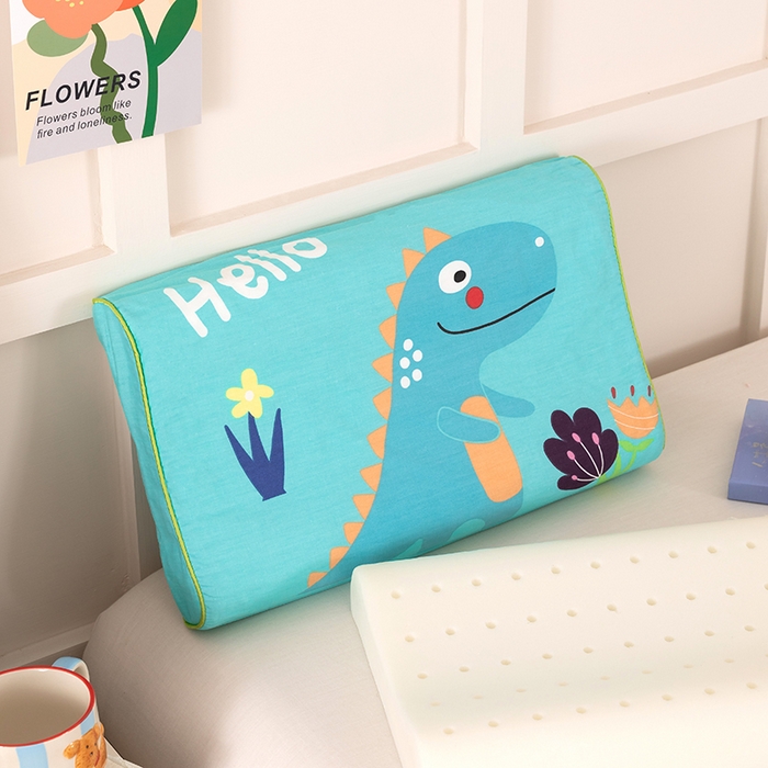 91家纺网 家纺一手货源 找家纺 七夜居 2026新款开学季儿童纯棉记忆棉枕芯全棉可拆洗学生宿舍枕头幼儿园宝宝枕 枕头枕芯 小恐龙