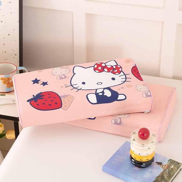 91家纺网 家纺一手货源 找家纺 七夜居 2026新款开学季儿童纯棉记忆棉枕芯全棉可拆洗学生宿舍枕头幼儿园宝宝枕 枕头枕芯 草莓KT