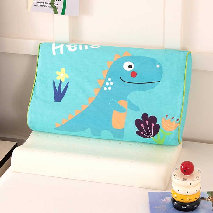 91家纺网 家纺一手货源 找家纺 七夜居 2026新款开学季儿童纯棉记忆棉枕芯全棉可拆洗学生宿舍枕头幼儿园宝宝枕 枕头枕芯 小恐龙