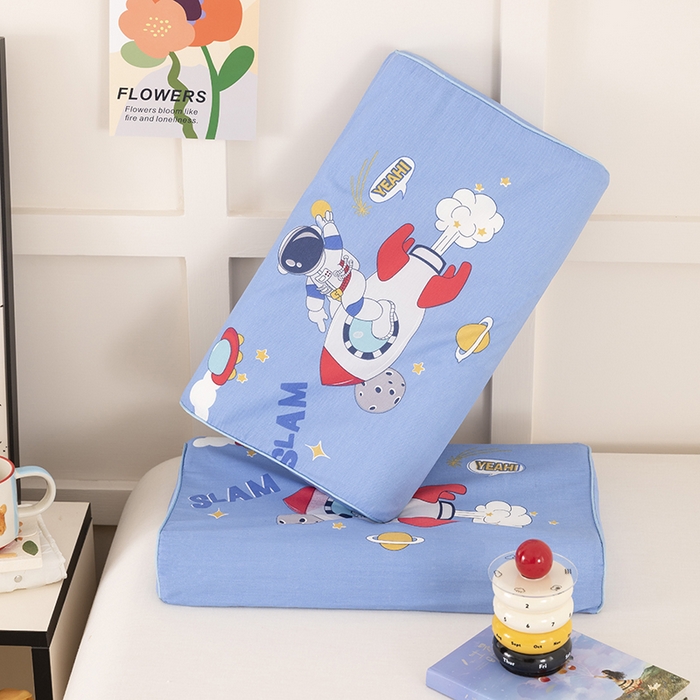 91家纺网 家纺一手货源 找家纺 七夜居 2026新款开学季儿童纯棉记忆棉枕芯全棉可拆洗学生宿舍枕头幼儿园宝宝枕 枕头枕芯 太空人