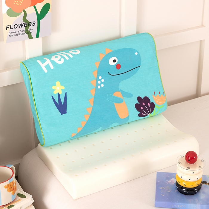 91家纺网 家纺一手货源 找家纺 七夜居 2026新款开学季儿童纯棉记忆棉枕芯全棉可拆洗学生宿舍枕头幼儿园宝宝枕 枕头枕芯 小恐龙