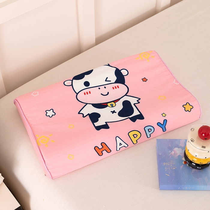 91家纺网 家纺一手货源 找家纺 七夜居 2026新款开学季儿童纯棉记忆棉枕芯全棉可拆洗学生宿舍枕头幼儿园宝宝枕 枕头枕芯 萌趣奶牛