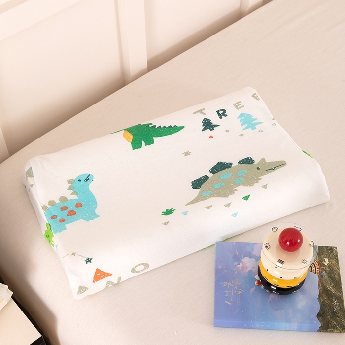 91家纺网 家纺一手货源 找家纺 七夜居 2026新款开学季儿童纯棉记忆棉枕芯全棉可拆洗学生宿舍枕头幼儿园宝宝枕 枕头枕芯 恐龙派对