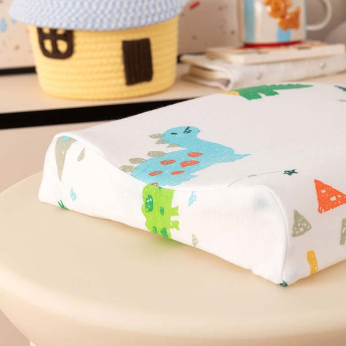 91家纺网 家纺一手货源 找家纺 七夜居 2026新款开学季儿童纯棉记忆棉枕芯全棉可拆洗学生宿舍枕头幼儿园宝宝枕 枕头枕芯 恐龙派对