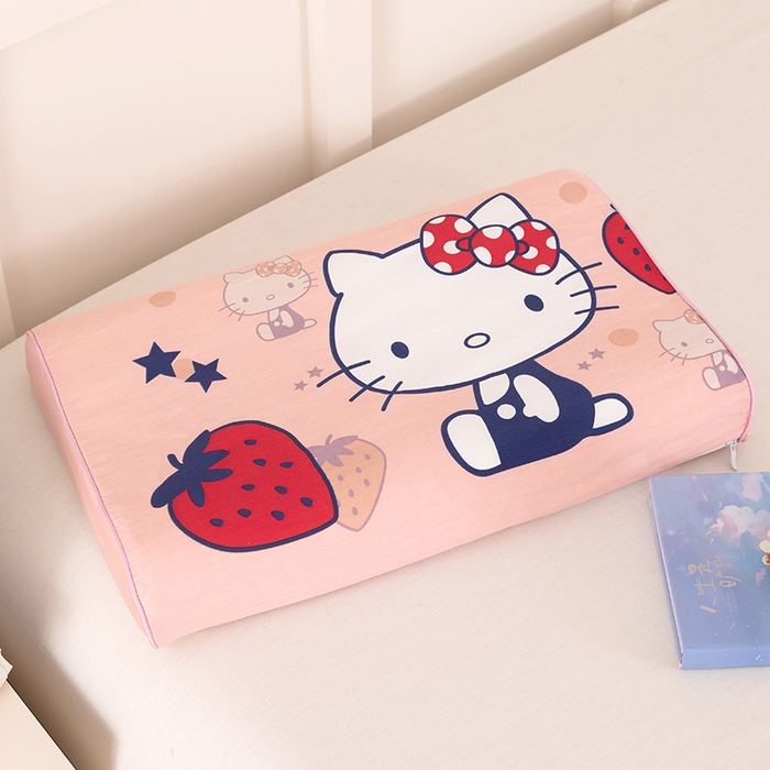 91家纺网 家纺一手货源 找家纺 七夜居 2026新款开学季儿童纯棉记忆棉枕芯全棉可拆洗学生宿舍枕头幼儿园宝宝枕 枕头枕芯 草莓KT