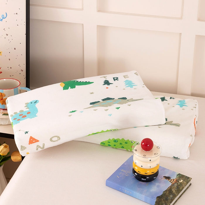 91家纺网 家纺一手货源 找家纺 七夜居 2026新款开学季儿童纯棉记忆棉枕芯全棉可拆洗学生宿舍枕头幼儿园宝宝枕 枕头枕芯 恐龙派对