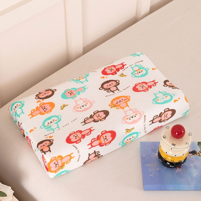 91家纺网 家纺一手货源 找家纺 七夜居 2026新款开学季儿童纯棉记忆棉枕芯全棉可拆洗学生宿舍枕头幼儿园宝宝枕 枕头枕芯 萌猴派对