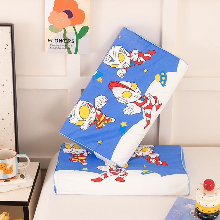 91家纺网 家纺一手货源 找家纺 七夜居 2026新款开学季儿童纯棉记忆棉枕芯全棉可拆洗学生宿舍枕头幼儿园宝宝枕 枕头枕芯 奥特曼聚会