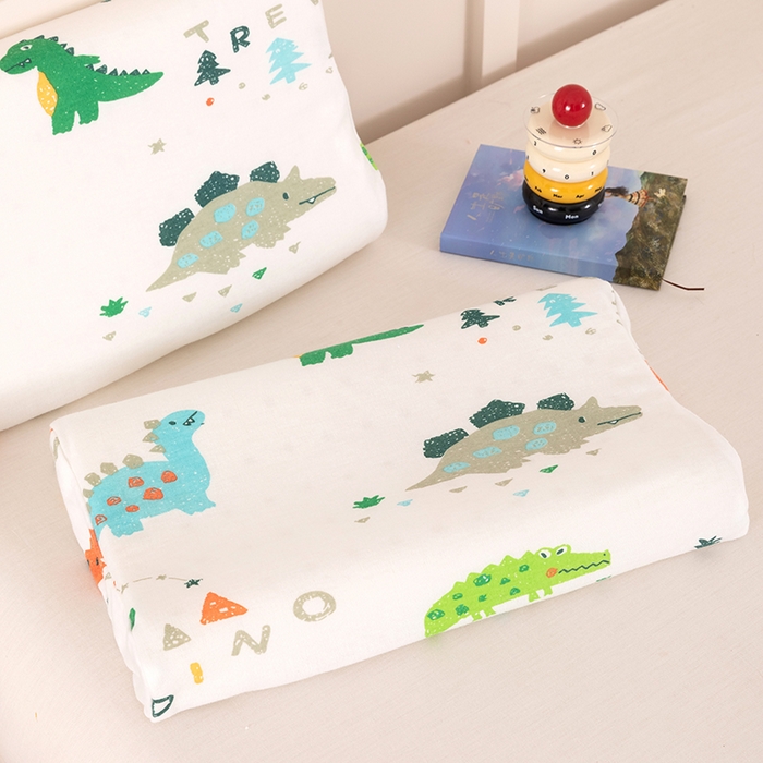 91家纺网 家纺一手货源 找家纺 七夜居 2026新款开学季儿童纯棉记忆棉枕芯全棉可拆洗学生宿舍枕头幼儿园宝宝枕 枕头枕芯 恐龙派对