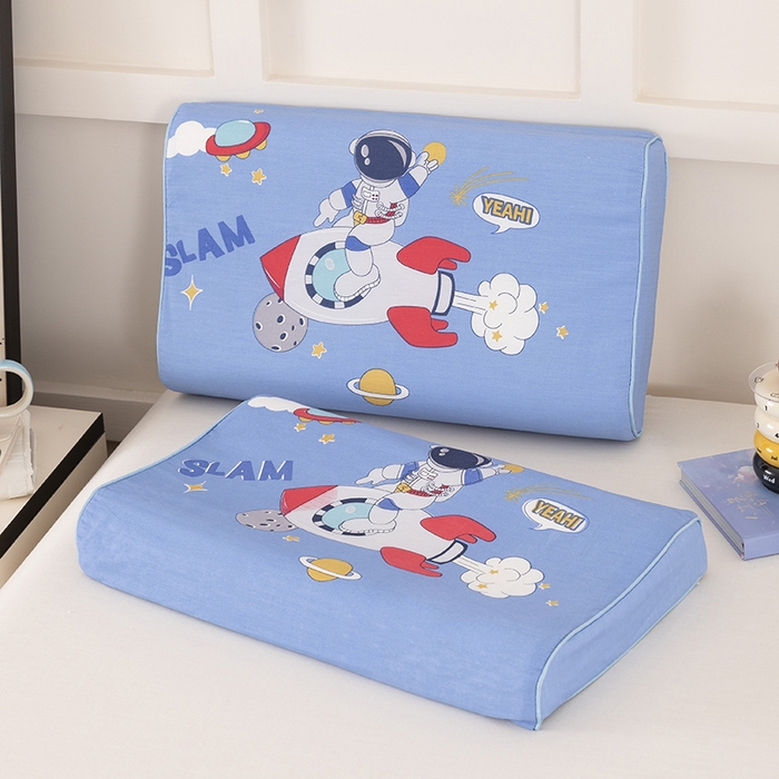 91家纺网 家纺一手货源 找家纺 七夜居 2026新款开学季儿童纯棉记忆棉枕芯全棉可拆洗学生宿舍枕头幼儿园宝宝枕 枕头枕芯 太空人