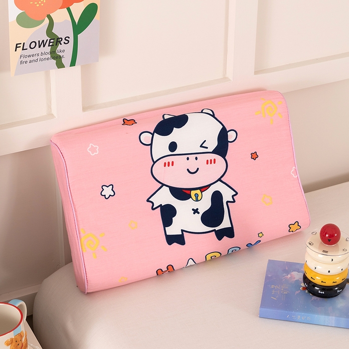 91家纺网 家纺一手货源 找家纺 七夜居 2026新款开学季儿童纯棉记忆棉枕芯全棉可拆洗学生宿舍枕头幼儿园宝宝枕 枕头枕芯 萌趣奶牛