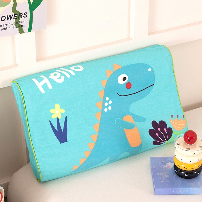 91家纺网 家纺一手货源 找家纺 七夜居 2026新款开学季儿童纯棉记忆棉枕芯全棉可拆洗学生宿舍枕头幼儿园宝宝枕 枕头枕芯 小恐龙