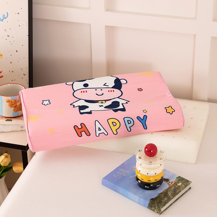 91家纺网 家纺一手货源 找家纺 七夜居 2026新款开学季儿童纯棉记忆棉枕芯全棉可拆洗学生宿舍枕头幼儿园宝宝枕 枕头枕芯 萌趣奶牛