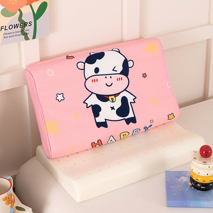 91家纺网 家纺一手货源 找家纺 七夜居 2026新款开学季儿童纯棉记忆棉枕芯全棉可拆洗学生宿舍枕头幼儿园宝宝枕 枕头枕芯 萌趣奶牛