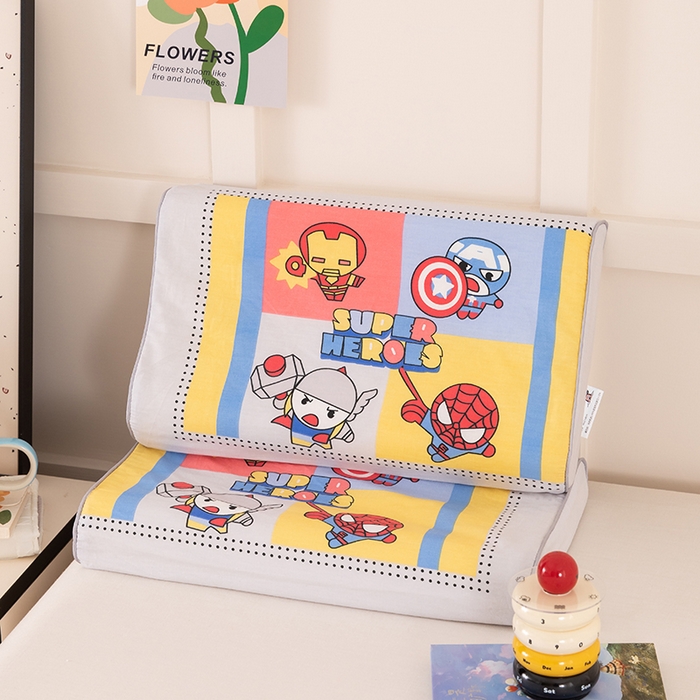 91家纺网 家纺一手货源 找家纺 七夜居 2026新款开学季儿童纯棉记忆棉枕芯全棉可拆洗学生宿舍枕头幼儿园宝宝枕 枕头枕芯 超级英雄