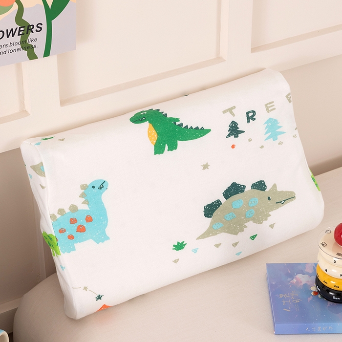 91家纺网 家纺一手货源 找家纺 七夜居 2026新款开学季儿童纯棉记忆棉枕芯全棉可拆洗学生宿舍枕头幼儿园宝宝枕 枕头枕芯 恐龙派对