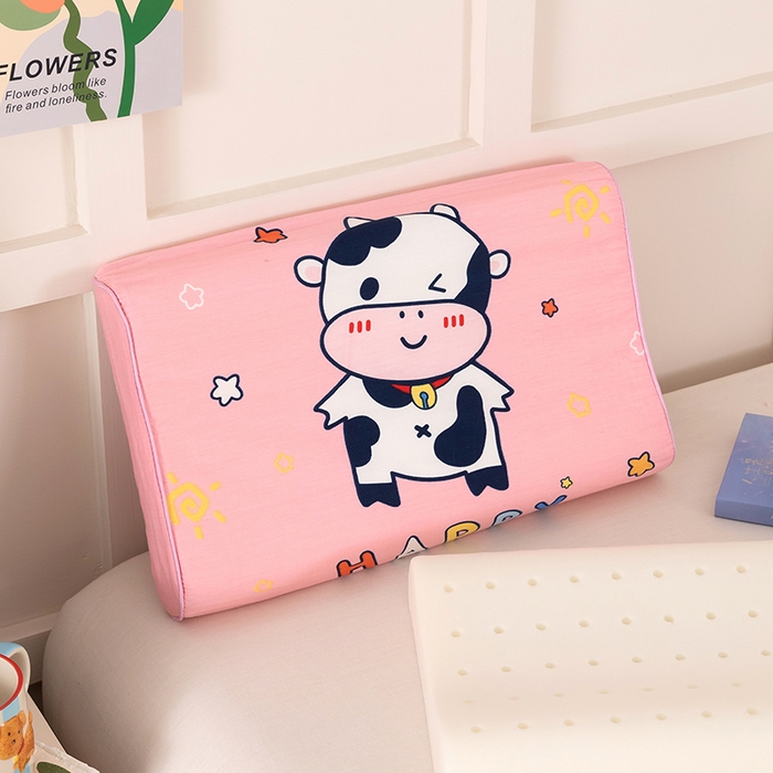 91家纺网 家纺一手货源 找家纺 七夜居 2026新款开学季儿童纯棉记忆棉枕芯全棉可拆洗学生宿舍枕头幼儿园宝宝枕 枕头枕芯 萌趣奶牛