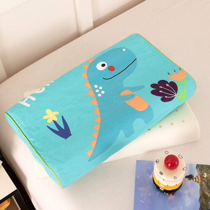 91家纺网 家纺一手货源 找家纺 七夜居 2026新款开学季儿童纯棉记忆棉枕芯全棉可拆洗学生宿舍枕头幼儿园宝宝枕 枕头枕芯 小恐龙