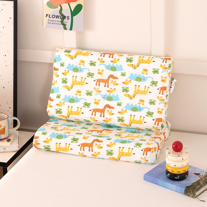 91家纺网 家纺一手货源 找家纺 七夜居 2026新款开学季儿童纯棉记忆棉枕芯全棉可拆洗学生宿舍枕头幼儿园宝宝枕 枕头枕芯 动物世界