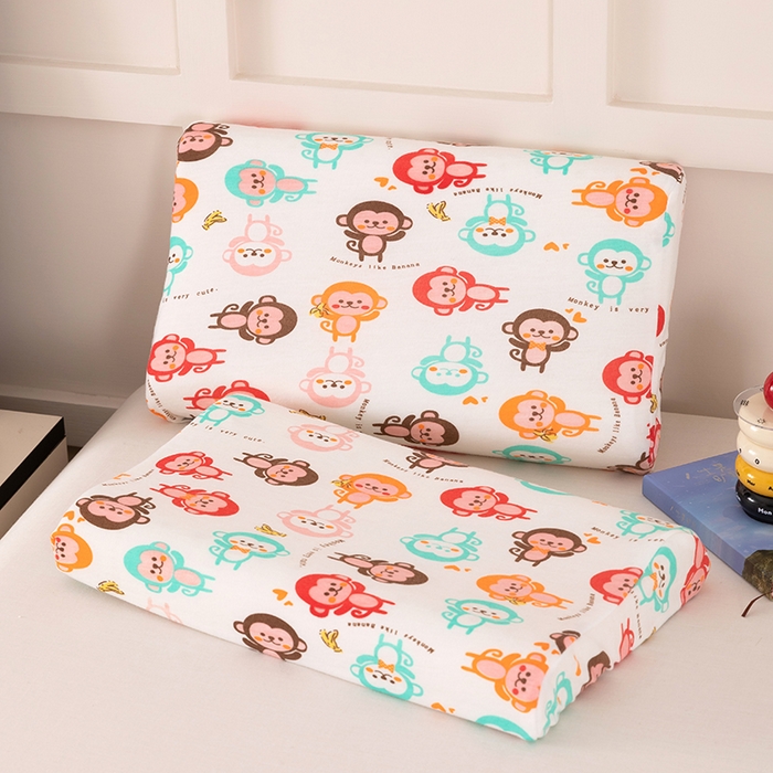 91家纺网 家纺一手货源 找家纺 七夜居 2026新款开学季儿童纯棉记忆棉枕芯全棉可拆洗学生宿舍枕头幼儿园宝宝枕 枕头枕芯 萌猴派对