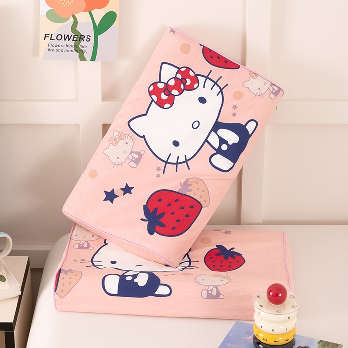 91家纺网 家纺一手货源 找家纺 七夜居 2026新款开学季儿童纯棉记忆棉枕芯全棉可拆洗学生宿舍枕头幼儿园宝宝枕 枕头枕芯 草莓KT