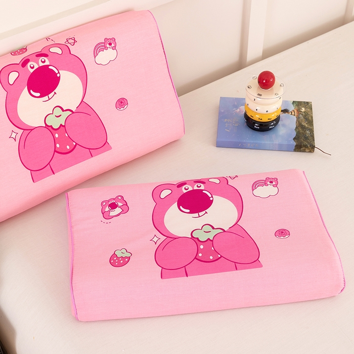 91家纺网 家纺一手货源 找家纺 七夜居 2026新款开学季儿童纯棉记忆棉枕芯全棉可拆洗学生宿舍枕头幼儿园宝宝枕 枕头枕芯 可爱草莓熊