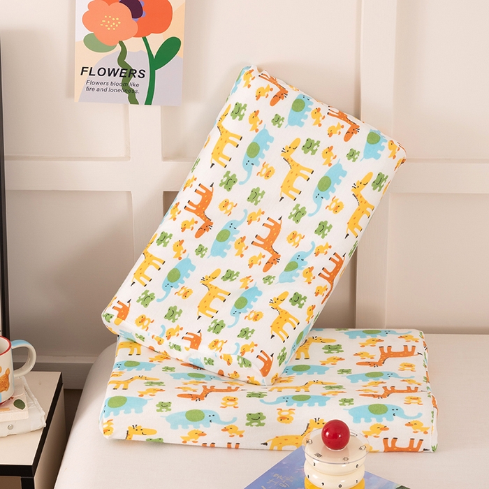 91家纺网 家纺一手货源 找家纺 七夜居 2026新款开学季儿童纯棉记忆棉枕芯全棉可拆洗学生宿舍枕头幼儿园宝宝枕 枕头枕芯 动物世界