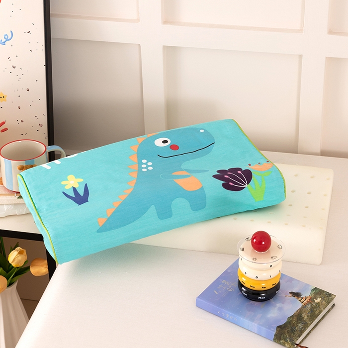 91家纺网 家纺一手货源 找家纺 七夜居 2026新款开学季儿童纯棉记忆棉枕芯全棉可拆洗学生宿舍枕头幼儿园宝宝枕 枕头枕芯 小恐龙