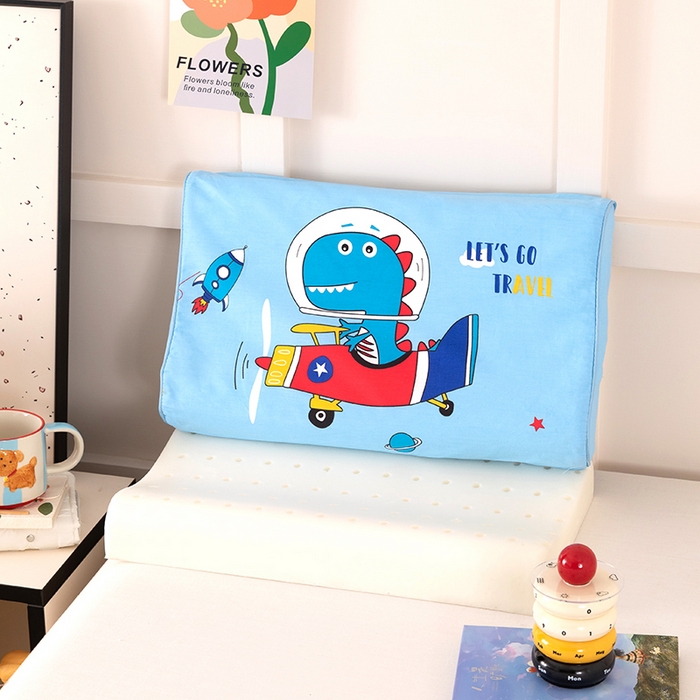 91家纺网 家纺一手货源 找家纺 七夜居 2026新款开学季儿童纯棉记忆棉枕芯全棉可拆洗学生宿舍枕头幼儿园宝宝枕 枕头枕芯 恐龙宇宙