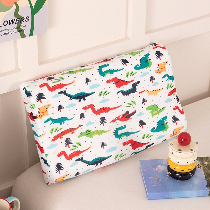 91家纺网 家纺一手货源 找家纺 七夜居 2026新款开学季儿童纯棉记忆棉枕芯全棉可拆洗学生宿舍枕头幼儿园宝宝枕 枕头枕芯 原始恐龙