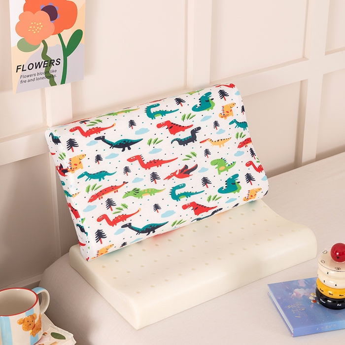 91家纺网 家纺一手货源 找家纺 七夜居 2026新款开学季儿童纯棉记忆棉枕芯全棉可拆洗学生宿舍枕头幼儿园宝宝枕 枕头枕芯 原始恐龙