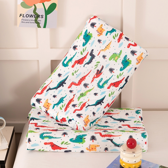 91家纺网 家纺一手货源 找家纺 七夜居 2026新款开学季儿童纯棉记忆棉枕芯全棉可拆洗学生宿舍枕头幼儿园宝宝枕 枕头枕芯 原始恐龙