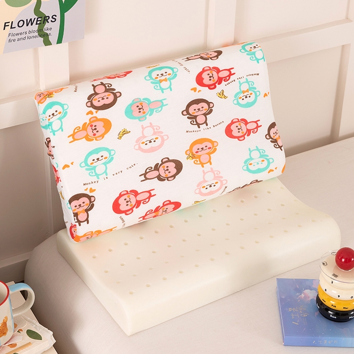 91家纺网 家纺一手货源 找家纺 七夜居 2026新款开学季儿童纯棉记忆棉枕芯全棉可拆洗学生宿舍枕头幼儿园宝宝枕 枕头枕芯 萌猴派对