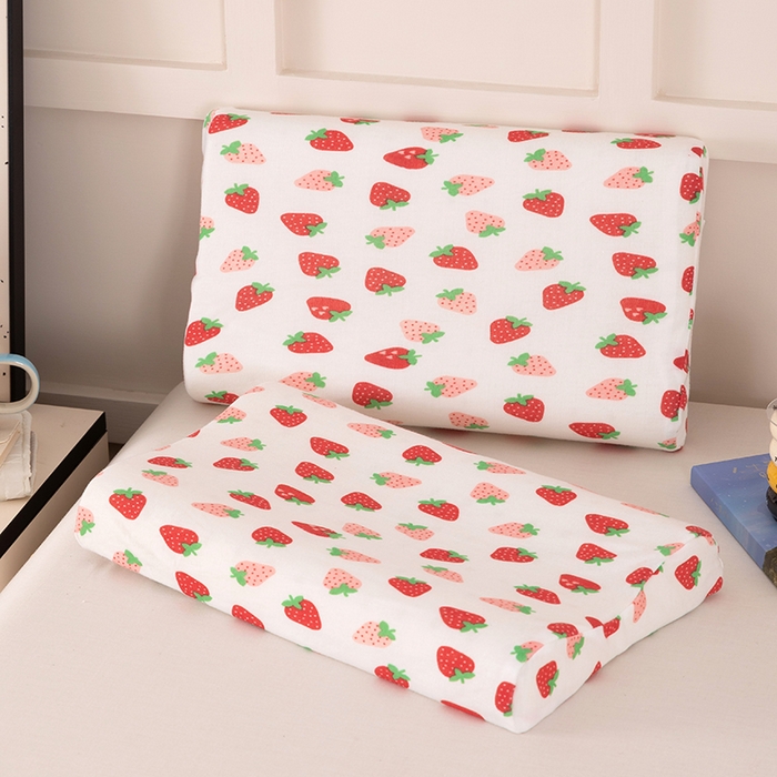 91家纺网 家纺一手货源 找家纺 七夜居 2026新款开学季儿童纯棉记忆棉枕芯全棉可拆洗学生宿舍枕头幼儿园宝宝枕 枕头枕芯 草莓多多